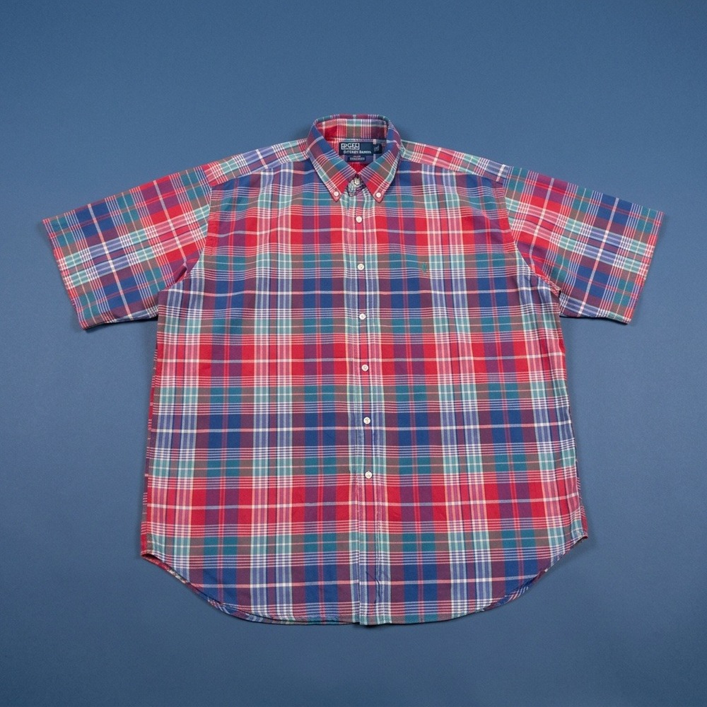 Vintage Polo Ralph Lauren Blake Shirt Mens XL Short Sleeve Plaid Button Down